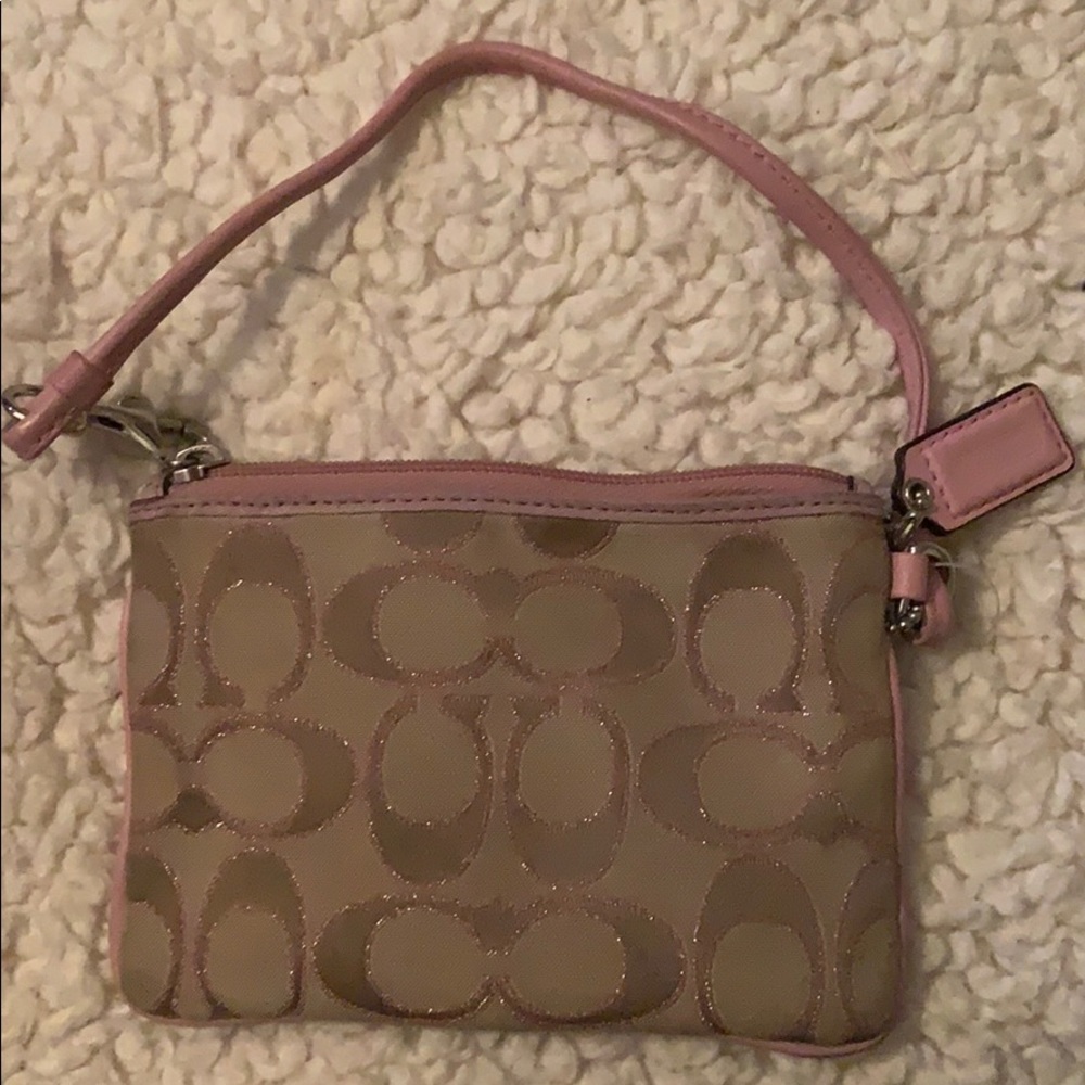 Pink coach wristlet